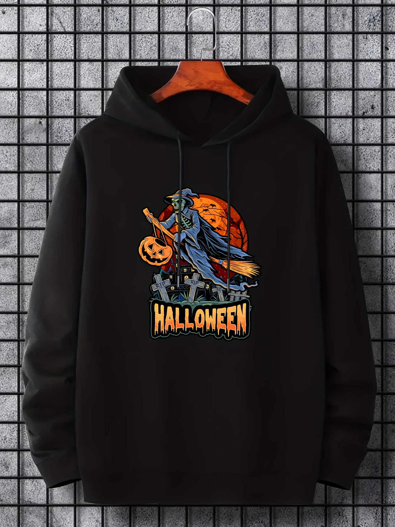 Men's Halloween Graphic Hoodie Casual Hooded Sweatshirt