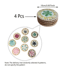 6pcs Rattan Placemat & Coasters Set, Hand Woven Natural Insulation Mat