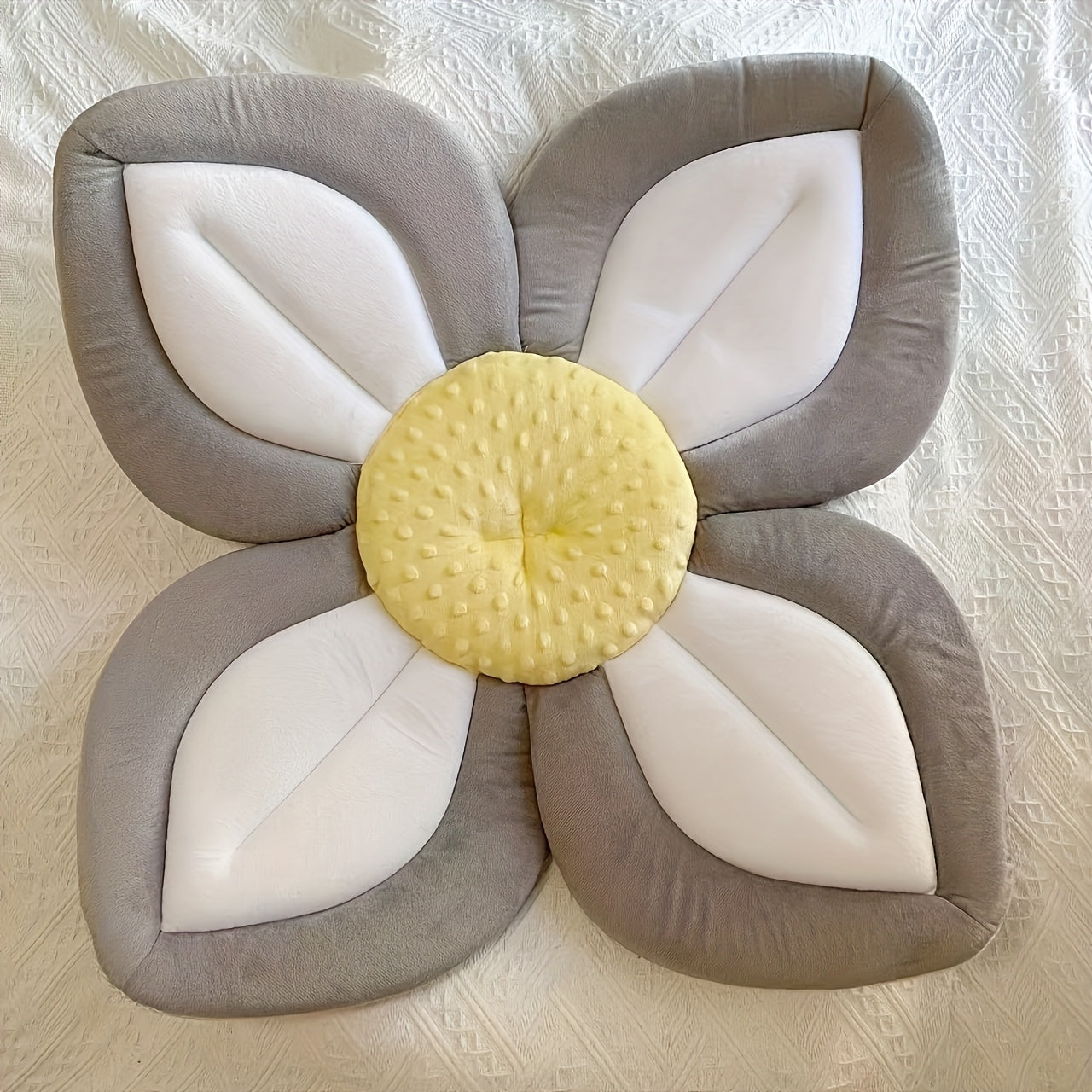 Cartoon Flower Bath Mat for Babies Bathing Pouch Seat Cushion