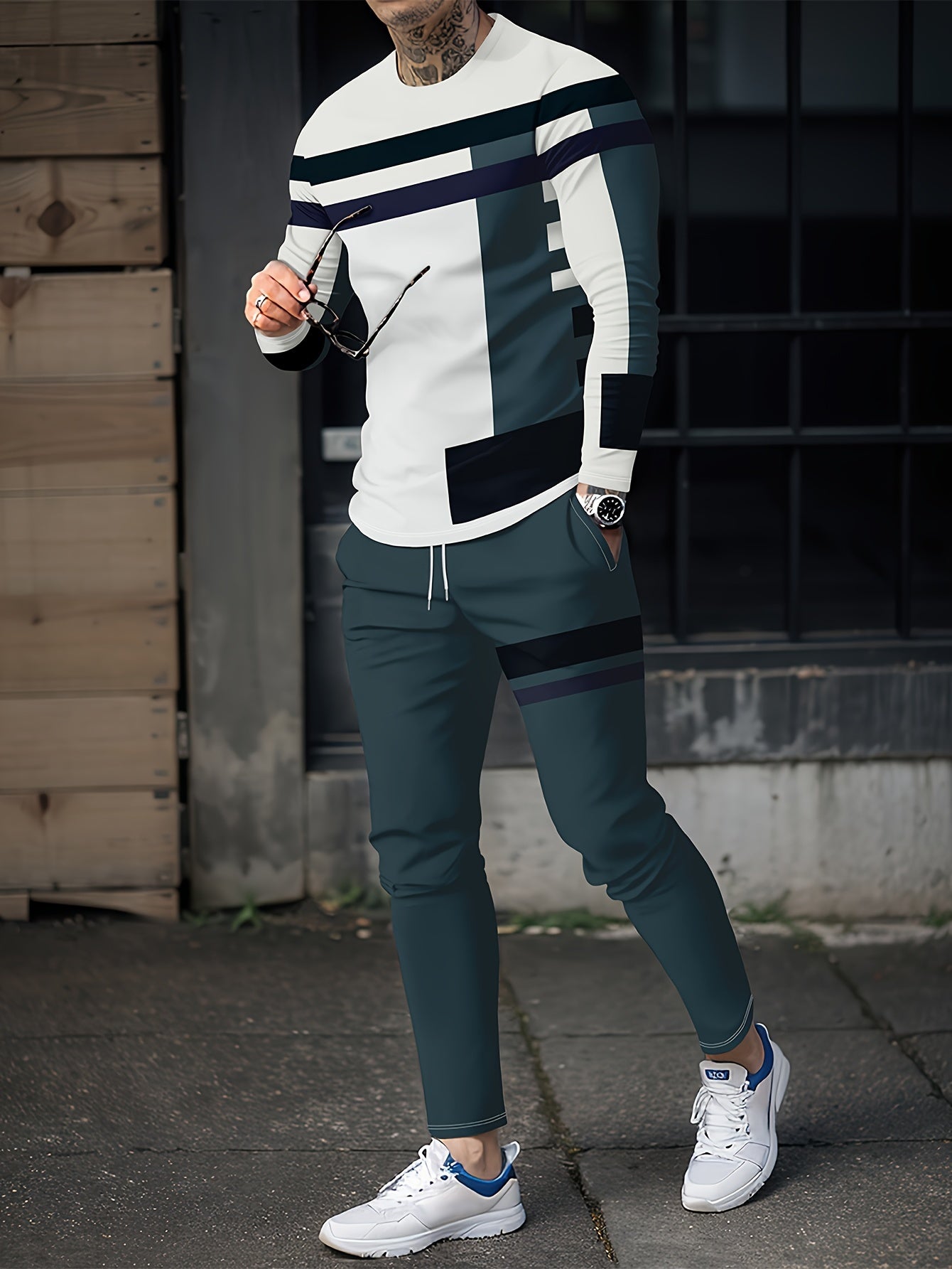 Men's Long Sleeve T-shirt & Sweatpants Set