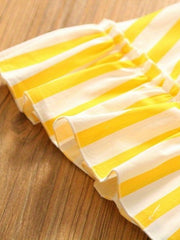Girls' Cotton Comfy Stripe Print Strappy Princess Dress