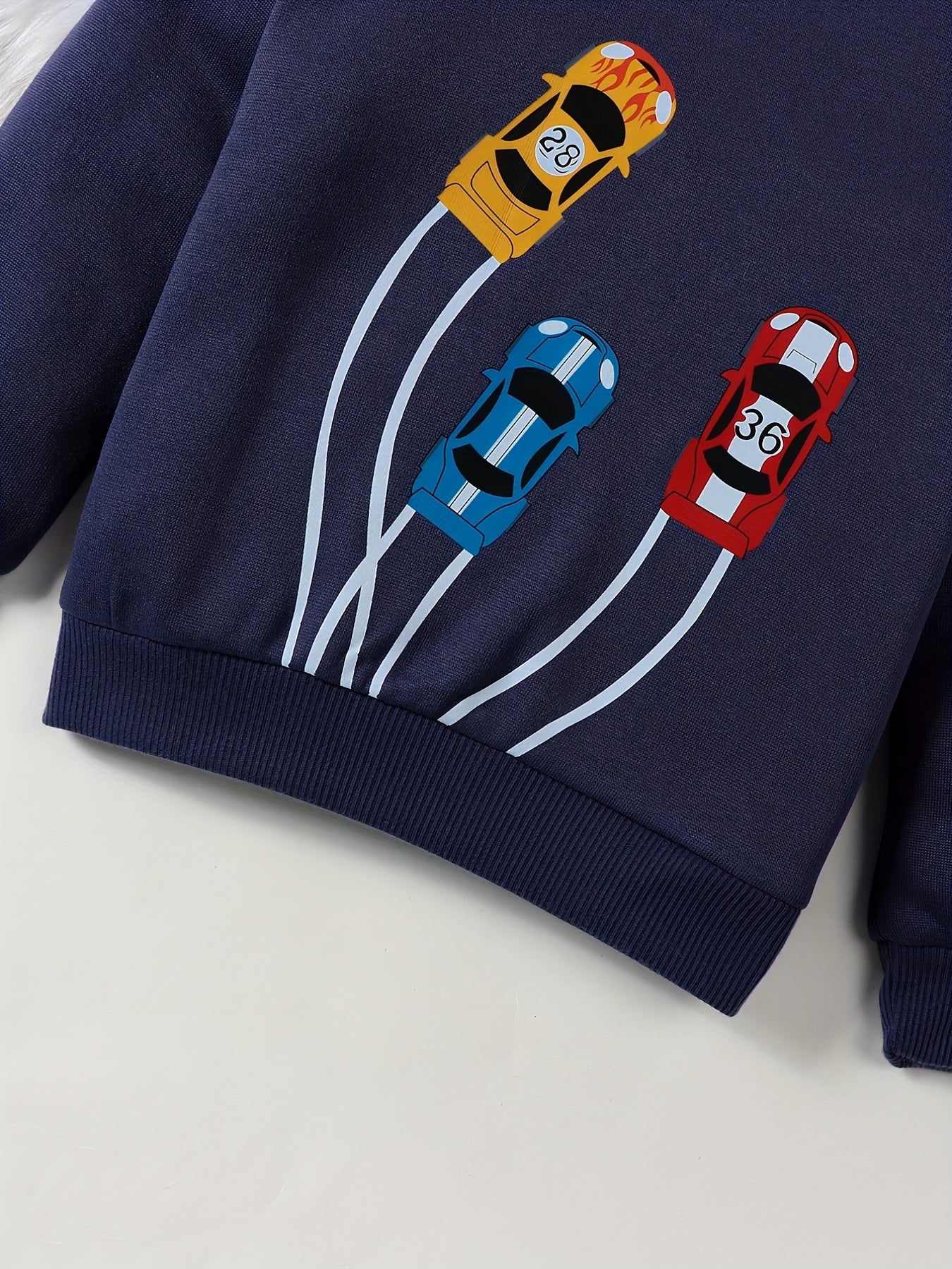 Sports Car Pattern Kid's Thermal Sweatshirt Long Sleeve Top