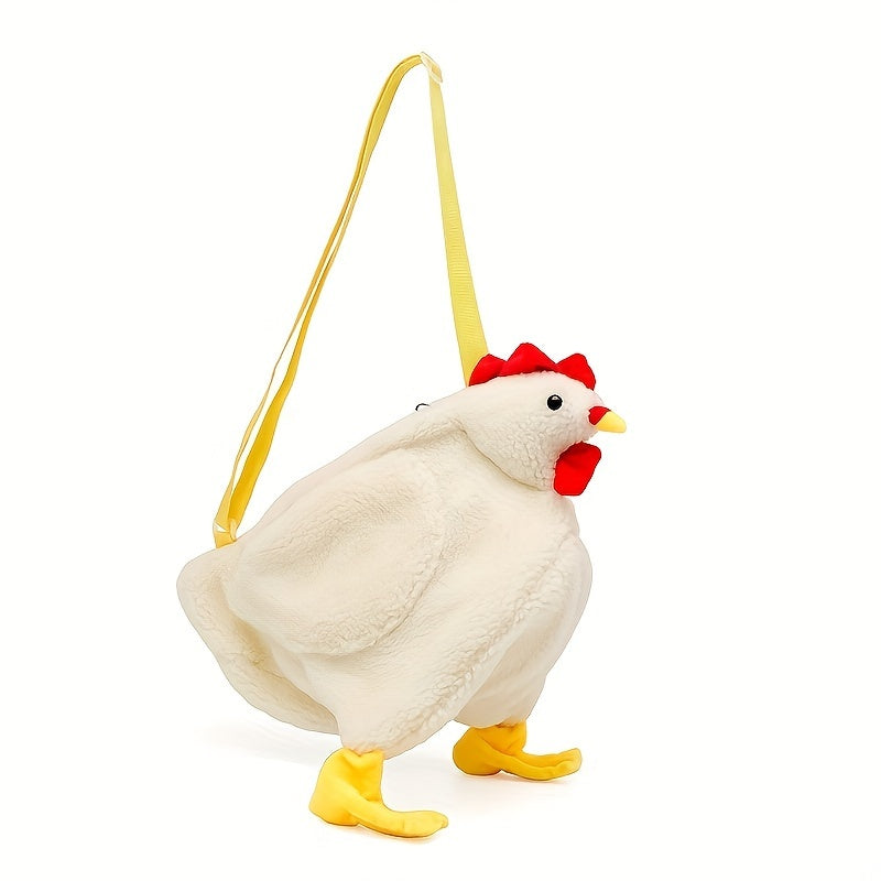 Fuzzy Chicken Crossbody Bag Cartoon Animal Doll Shoulder Bag