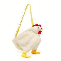Fuzzy Chicken Crossbody Bag Cartoon Animal Doll Shoulder Bag