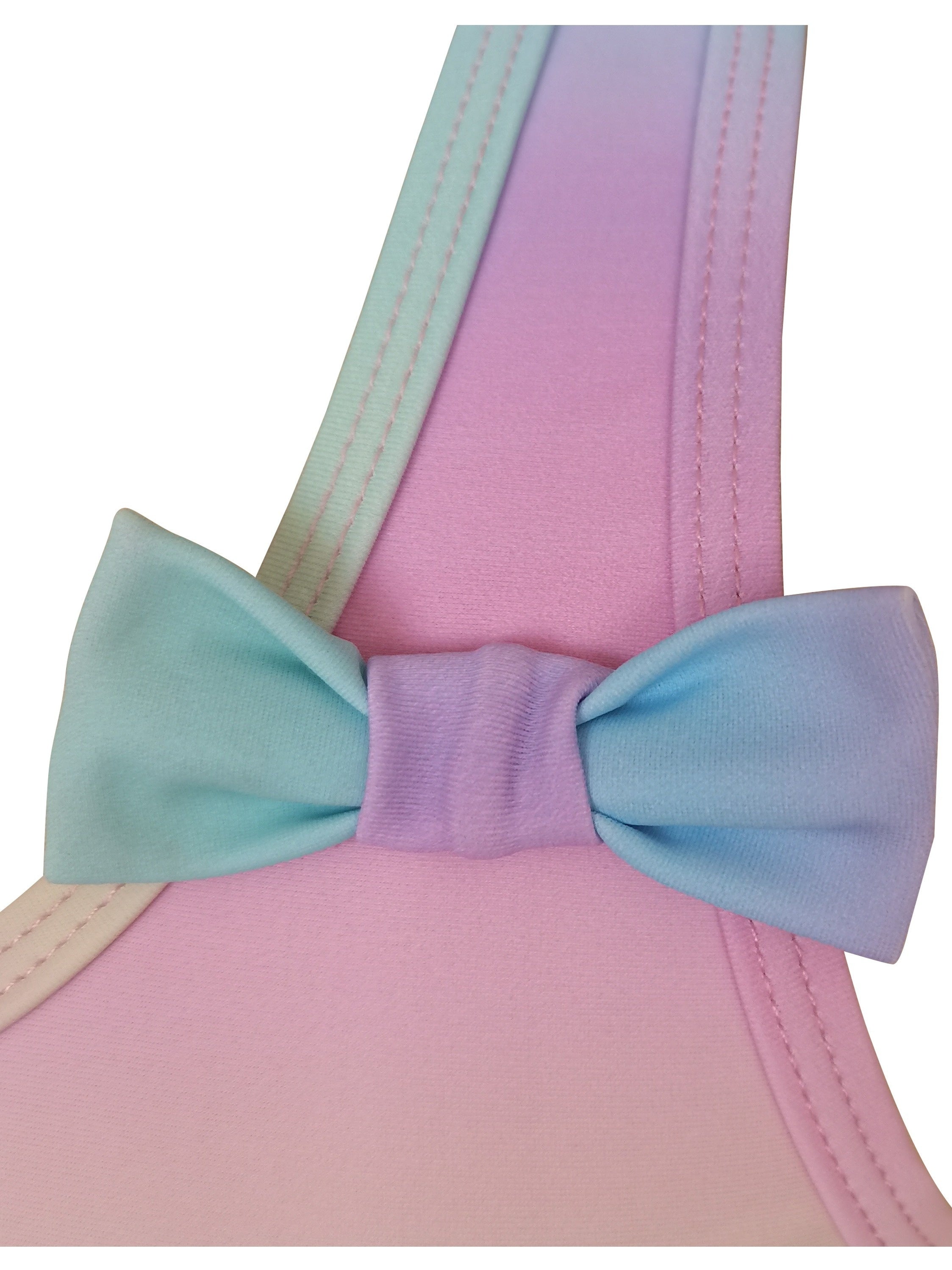 2pcs Gradient Swimsuit Set with Cap for Girls