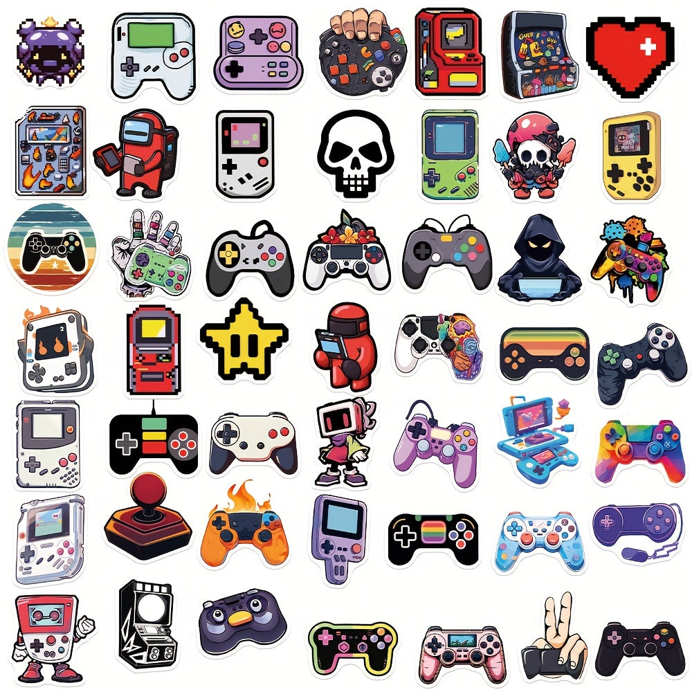 50pc Cartoon Gamepad Stickers for Water Car Computer Guitar