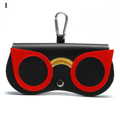 Women's Leather Eyeglass Case Snap Closure for Home Travel