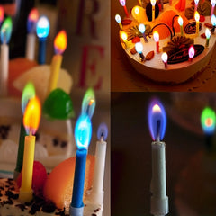 6pcs Colorful Flame Birthday Candles for Wedding Cake