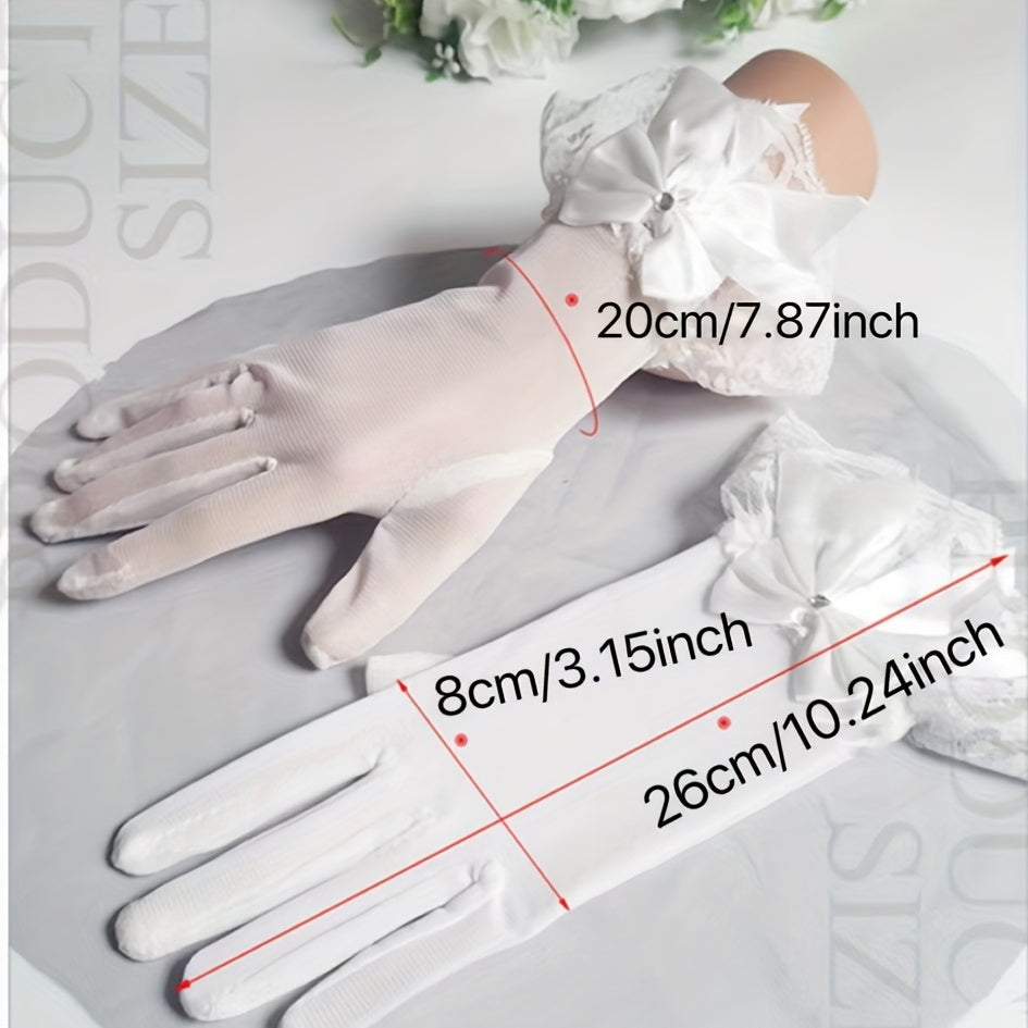 Bridal Lace Wedding Gloves Short Sleeve Cover Gloves Wedding Accessories