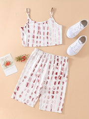 Girls Tie Dye Cami Top & Biker Shorts Set Kids Summer Clothes