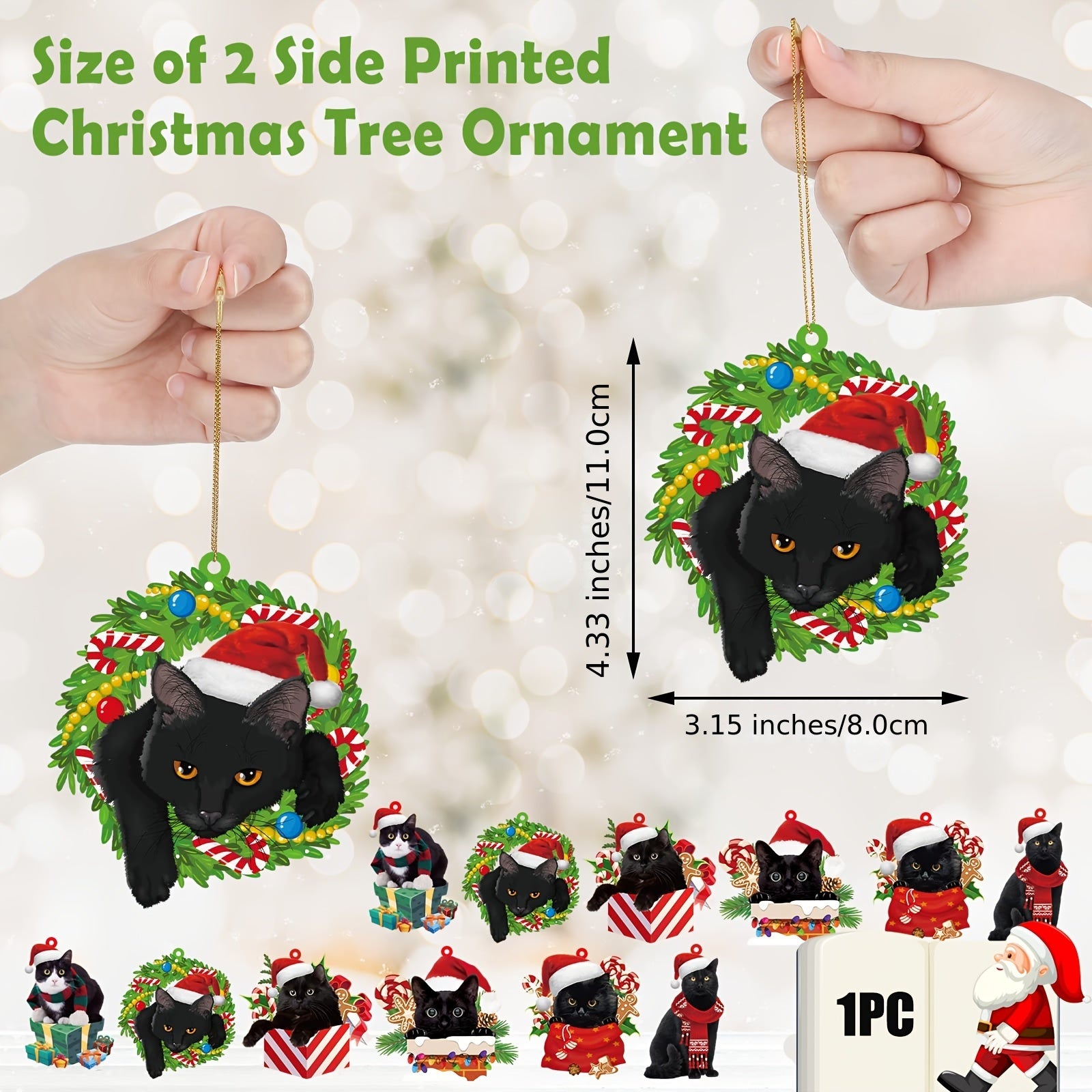 Cat Acrylic Pendant Christmas Tree Decorations