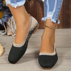 Women's Square Toe Ballet Flats Soft Slip On Shoes