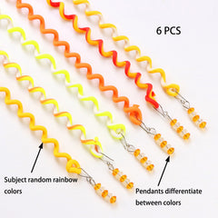 6pcs Rainbow Spiral Hair Accessories for Party