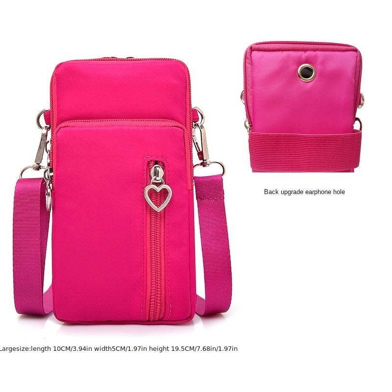 Small Cell Phone Bag Shoulder Purse Zipper Multifunctional Adjustable Strap