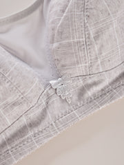 Plus Size Plaid Print Wireless Comfort Bra