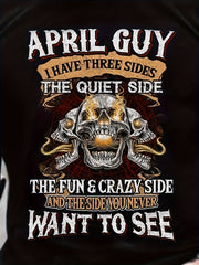 Skull Print Men's Long Sleeve Novelty T shirt