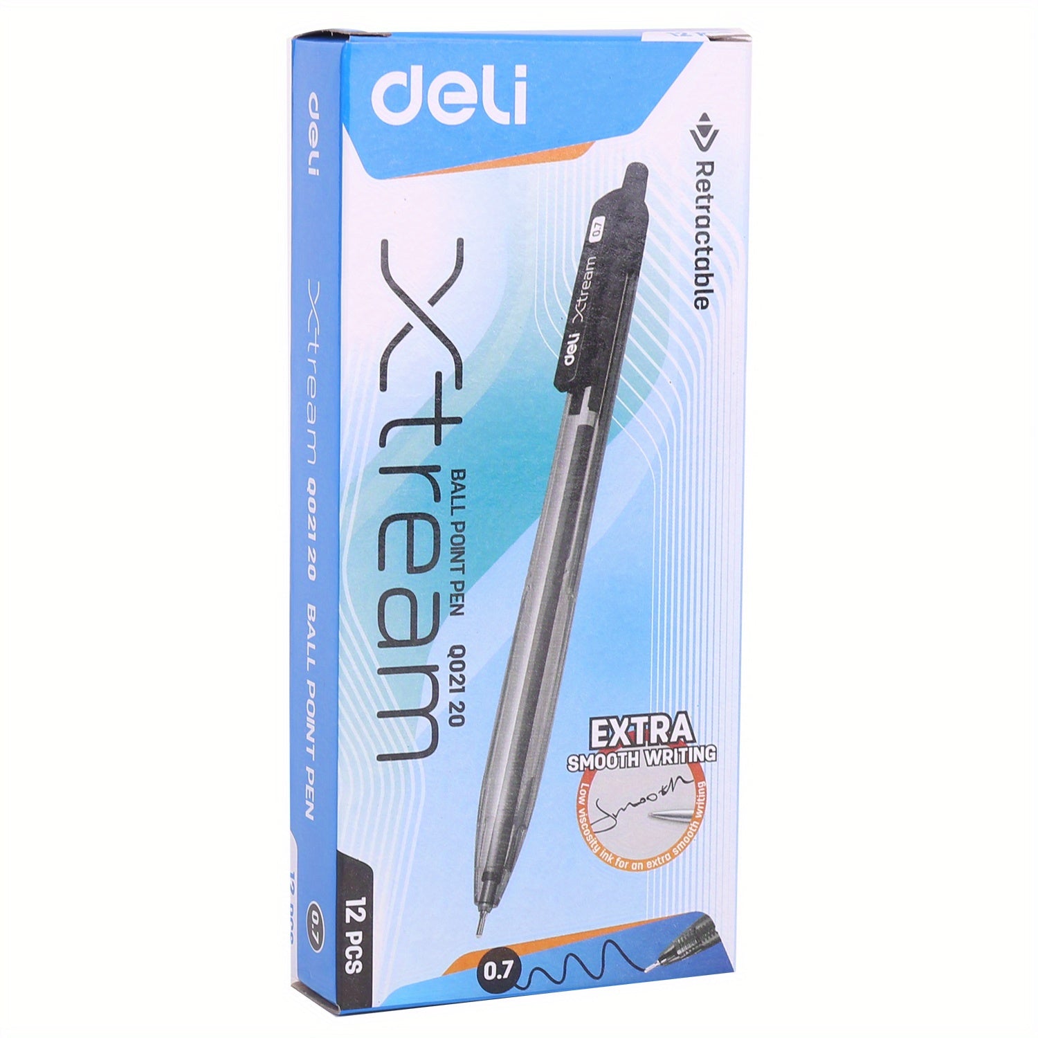 12pcs Office Ballpoint Pens 0.7mm Smooth Writing & Low Viscosity Ink