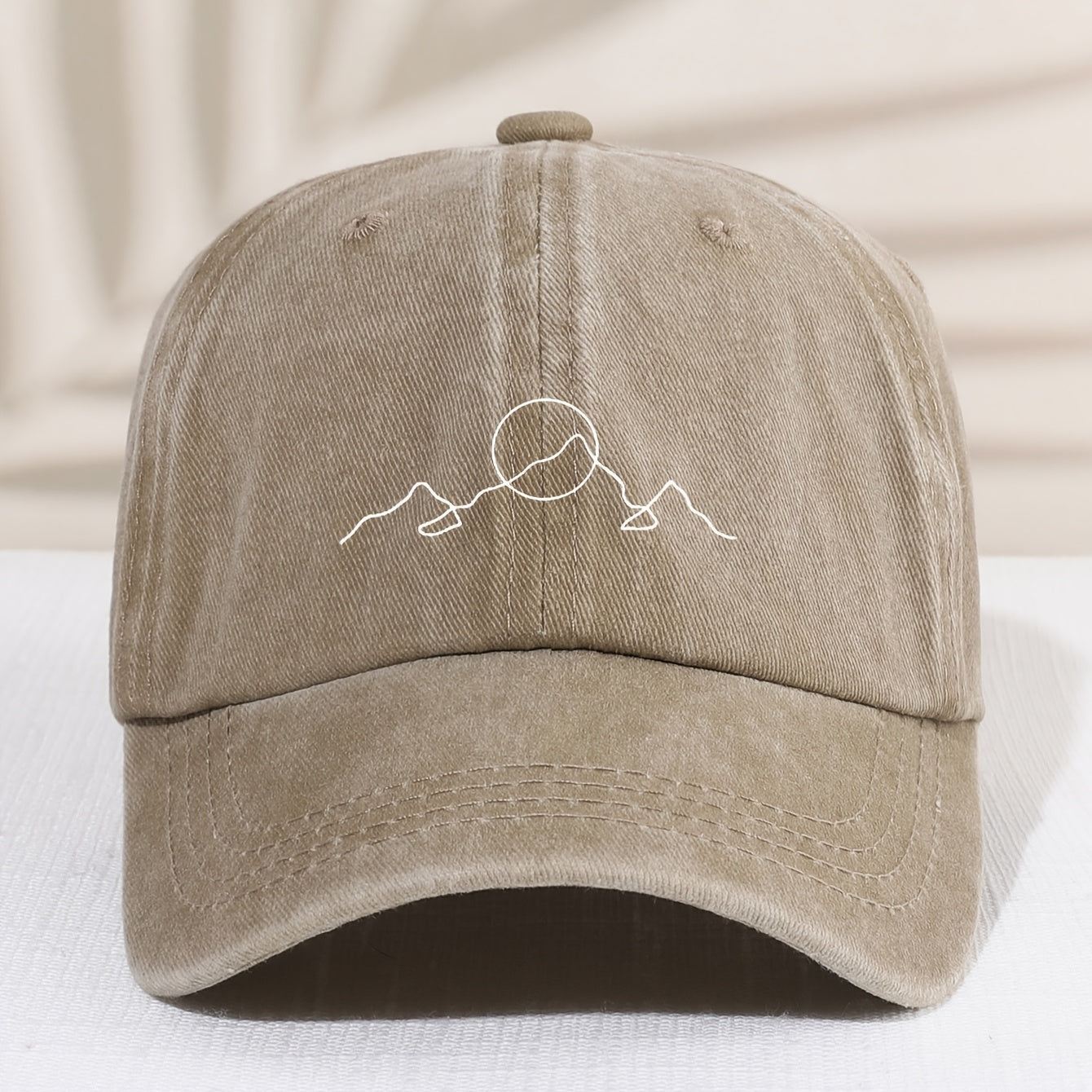 Kids Distressed Vintage Baseball Cap with Mountain Print
