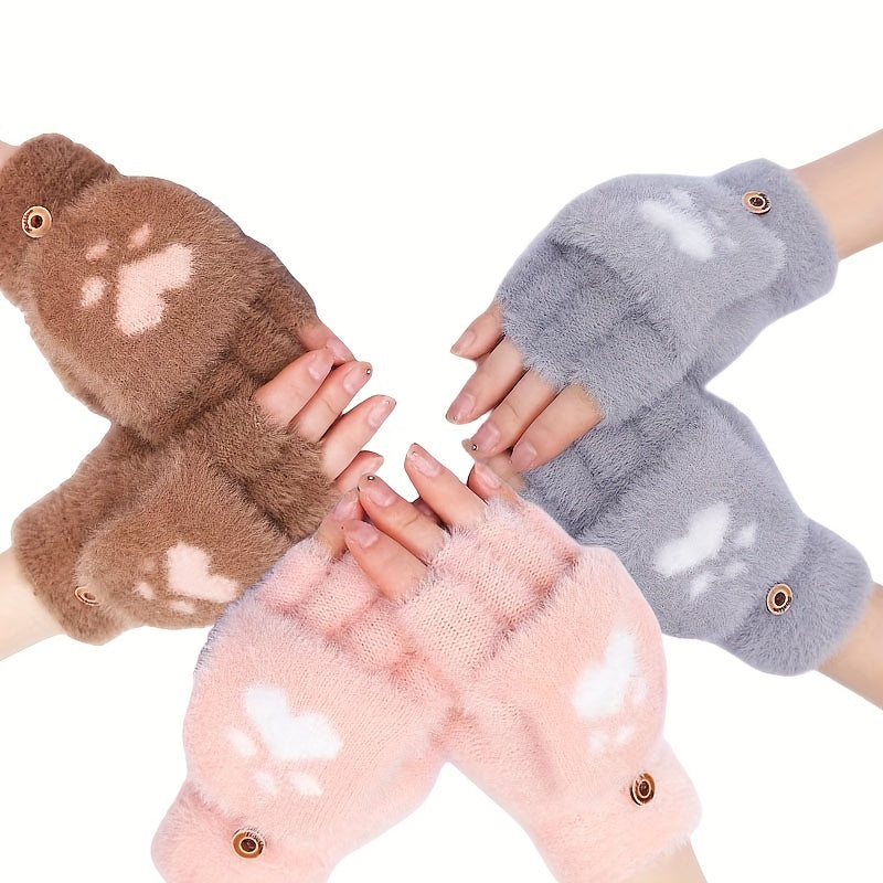 Soft Fingerless Knit Gloves for Autumn & Winter