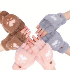 Soft Fingerless Knit Gloves for Autumn & Winter