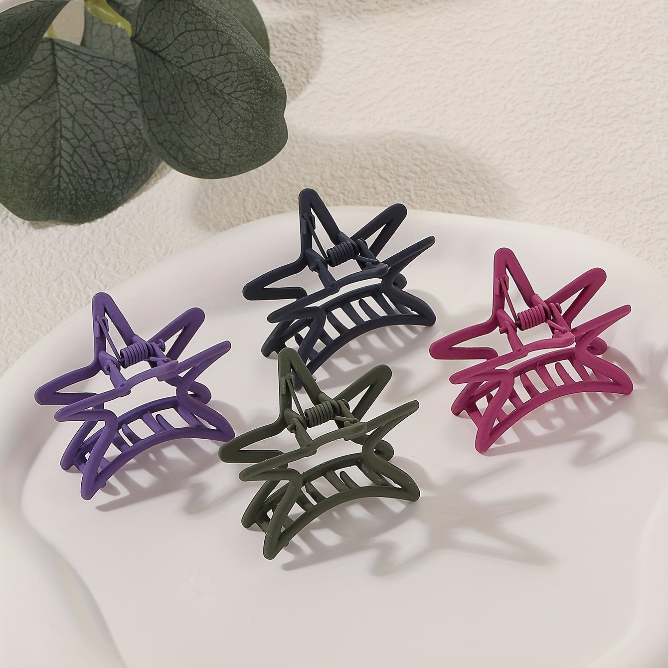 4pcs Preppy Style Star Hair Clip Hair Claw Accessories Sets For Girls
