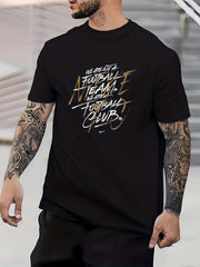 Retro Number & Letter Print Men's Graphic Crew Neck Active Tee