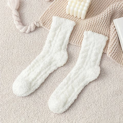 4 Pairs Warm Fuzzy Socks for Women Home Floor Stockings