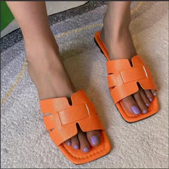 Women's Square Open Toe Slide Sandals Casual Versatile Slides