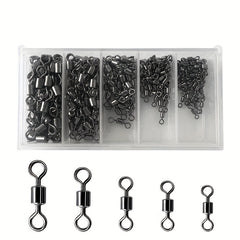 210pcs Fishing Line Connectors Bearing Swivels Accessories