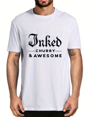 Men's Chubby & Awesome Print T-shirt for Summer Outdoor
