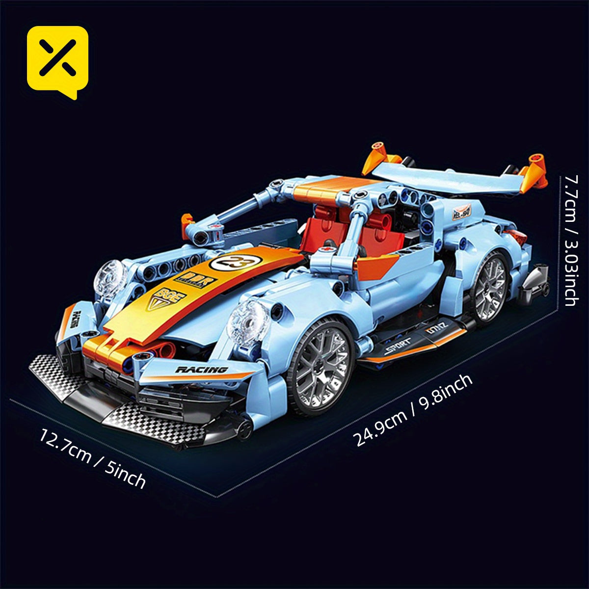 18Pcs Sports Car Shape 3D Building Block Assembly Set