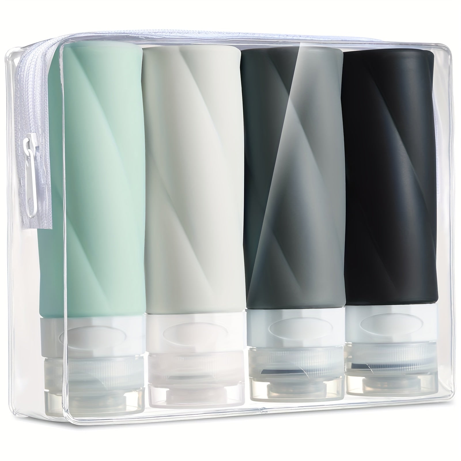 4pc Travel Bottles Toiletries 3oz Leakproof Liquid Shampoo Sub Bottle