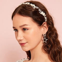 Rhinestone Faux Pearl Flower Headband Bridal Head Piece