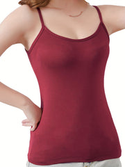 Solid Cami Top Crew Neck All match Women's Lingerie