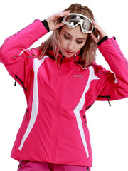 BEAUME Women's Ski Jacket Long Sleeve Zip up Front Warm Hoodies