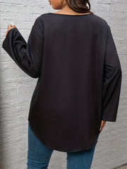 Floral Print Notched Neck Tunic Top