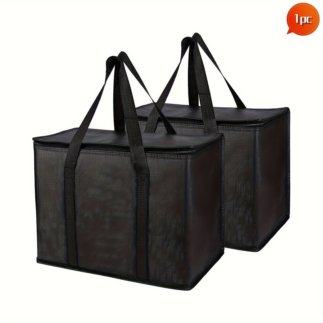Insulated Reusable Grocery Bag with Zipper Top Insulation