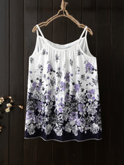 Floral Print Plus Size Cami Top Medium Stretch