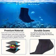 3mm Neoprene Diving Socks - Thermal Water Socks for Water Sports
