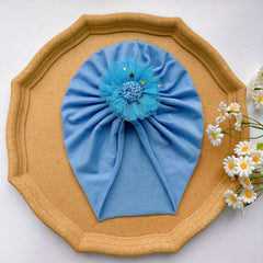 Soft Elastic Strip Flower Baby Hat For Girl