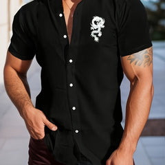 Dragon Anime Print Men's Shirt For Summer Outdoor