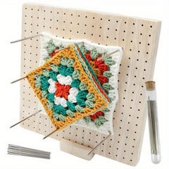 Wooden Crochet Blocking Board Set with Pins for Knitting