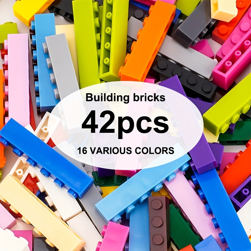 42pcs 1x6 High Brick Kids Puzzle Toy DIY Small Particle Blocks