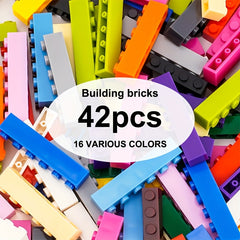 42pcs 1x6 High Brick Kids Puzzle Toy DIY Small Particle Blocks