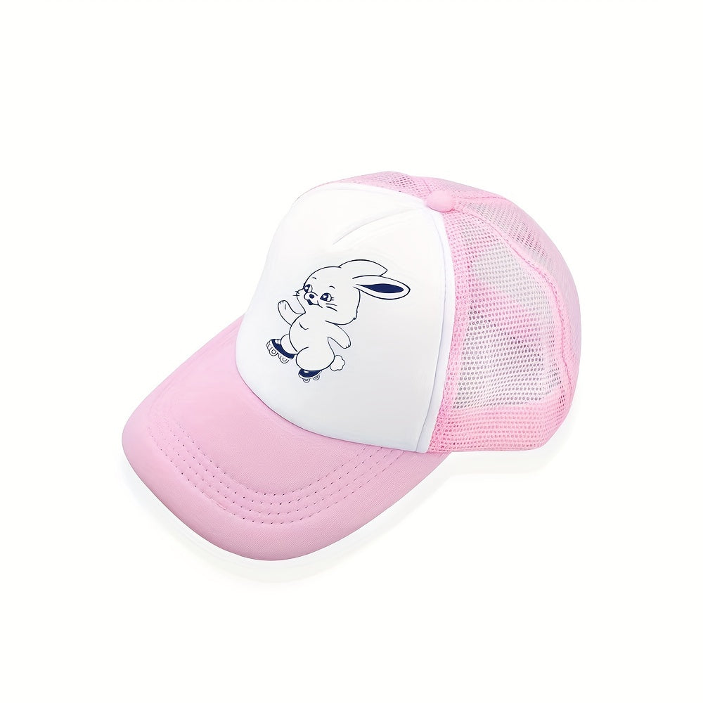 Rabbit Print Y2K Baseball Cap Mesh Breathable Anime Trucker Hat