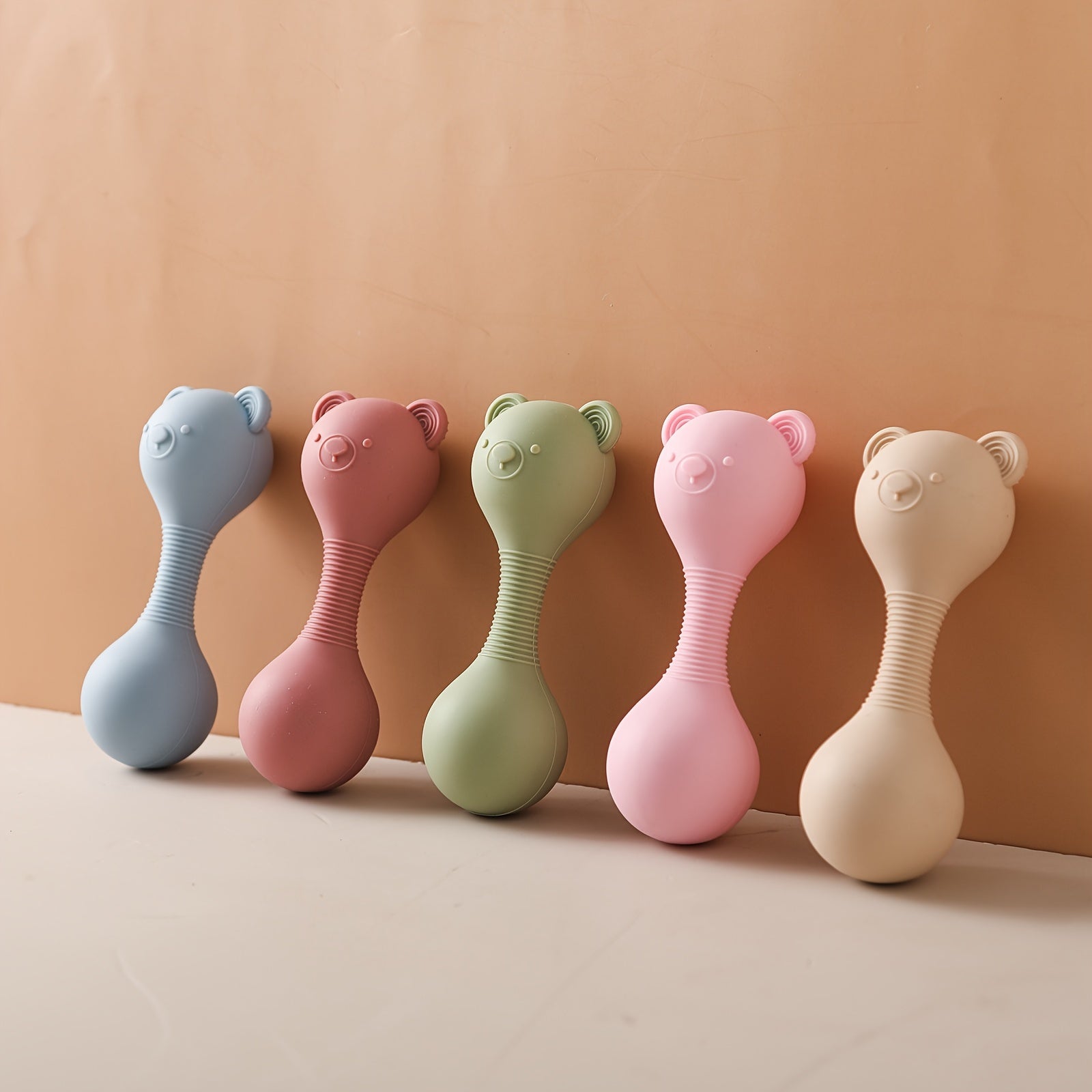 Colorful Silicone Kids Sand Hammer Soft Grip Rattle Toy