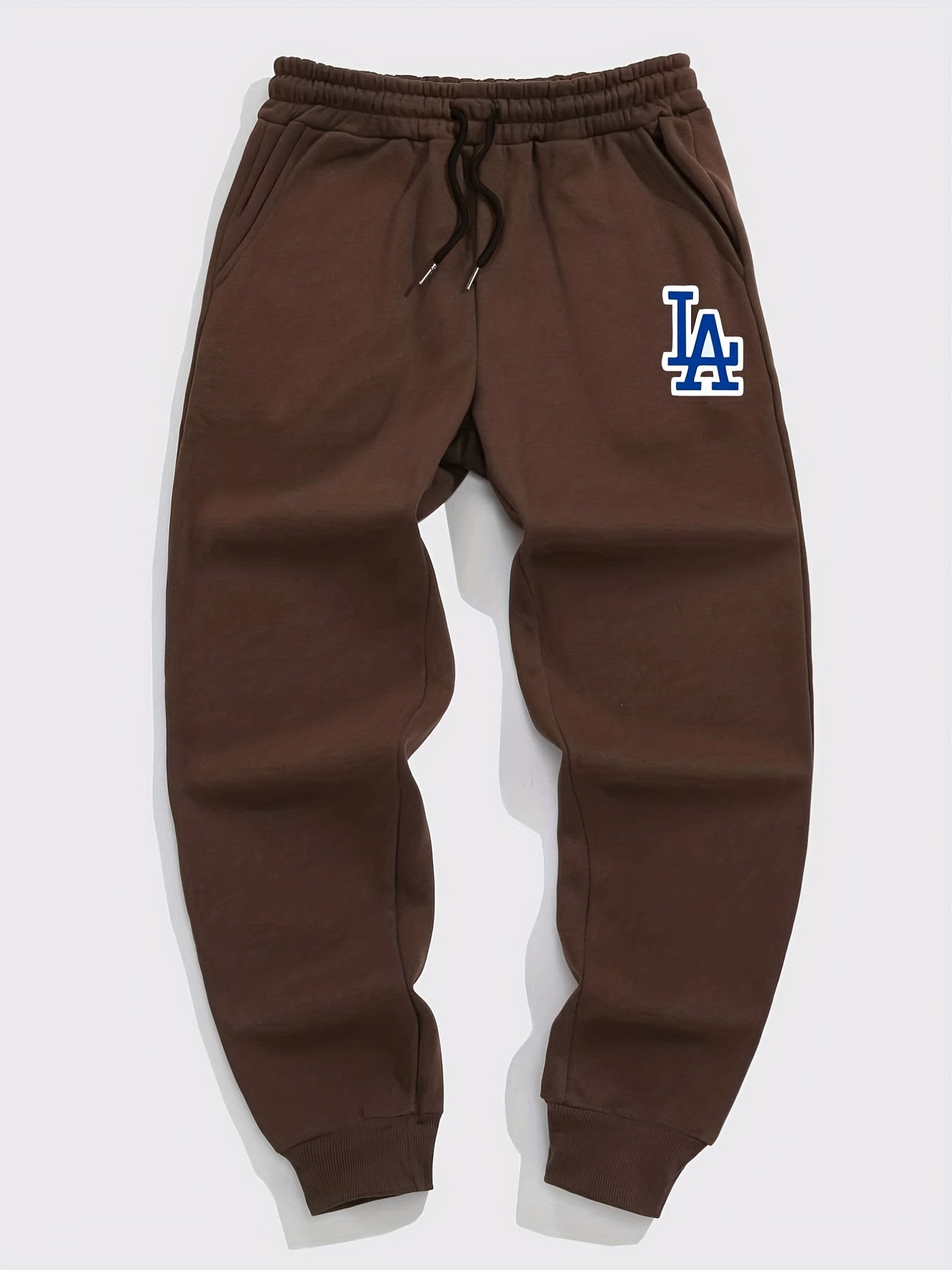 LA Print Joggers Men's Casual Loose Fit Drawstring Pants