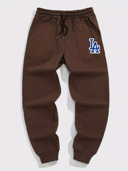 LA Print Joggers Men's Casual Loose Fit Drawstring Pants
