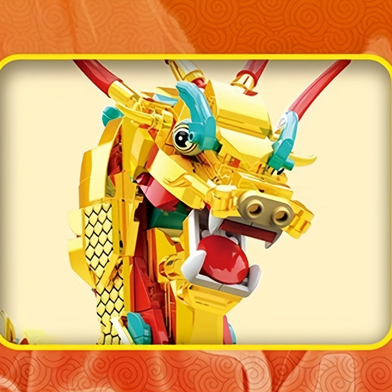 1000 pcs Golden Dragon Jigsaw Puzzle Kit ABS Plastic DIY Model