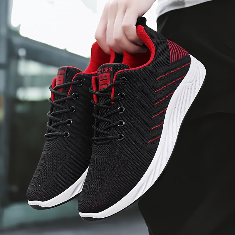 Men's Breathable Running Shoes Comfy Non Slip Lace Up Sneakers